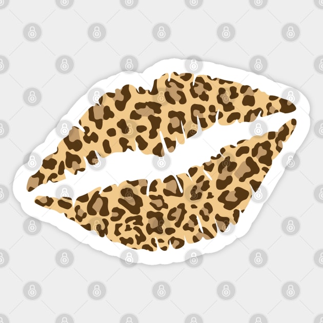 Leopard Print Lips Sticker by CraftyCatz